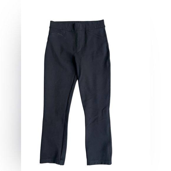 Spanx Women's Black Elastic Stretch Waist Mid-Rise Comfy Casual Cropped Pants - Picture 8 of 8